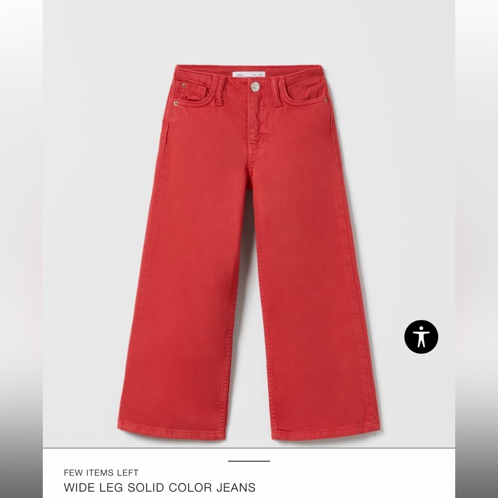 Zara Jeans (red, size 8, 4 buttons)